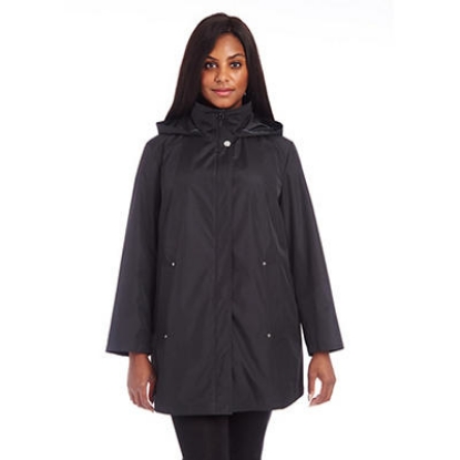 Jones New York Women's Plus Size Hooded Rain Jacket