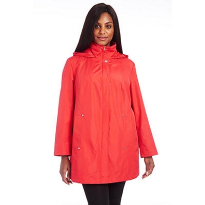 Jones New York Women's Plus Size Hooded Rain Jacket