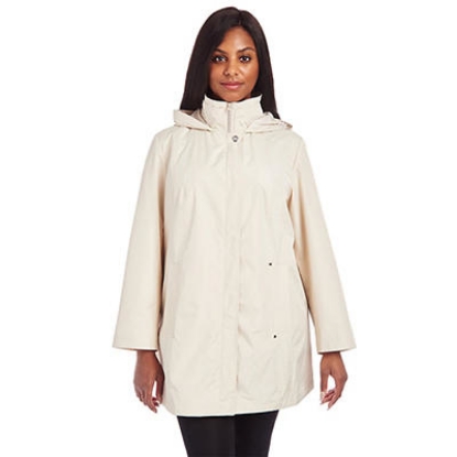 Jones New York Women's Plus Size Hooded Rain Jacket