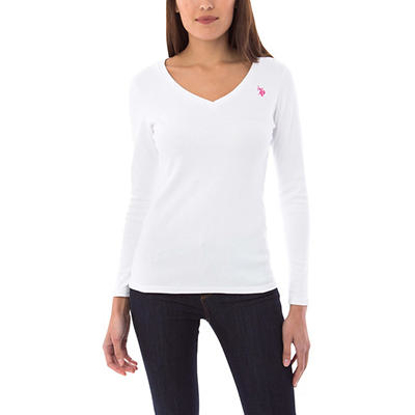 USPA Women's V-Neck Rib Knit Sweater