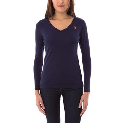 USPA Women's V-Neck Rib Knit Sweater