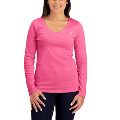 USPA Women's V-Neck Rib Knit Sweater
