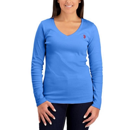 USPA Women's V-Neck Rib Knit Sweater
