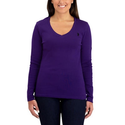 USPA Women's V-Neck Rib Knit Sweater