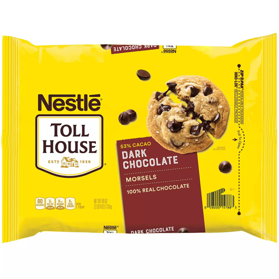 Picture of Nestle Toll House 53% Cacao Dark Chocolate Morsels 40 oz.