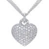 3.47 CT. Created White Sapphire Heart Pendant in Sterling Silver