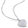 3.47 CT. Created White Sapphire Heart Pendant in Sterling Silver
