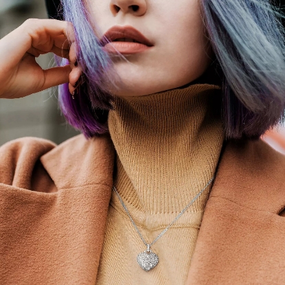 3.47 CT. Created White Sapphire Heart Pendant in Sterling Silver