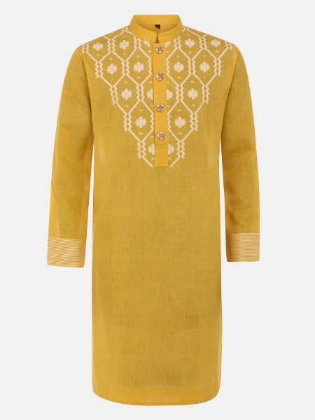 Picture of Mustard Yellow Erri Jamdani Panjabi