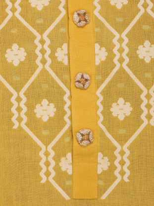 Picture of Mustard Yellow Erri Jamdani Panjabi