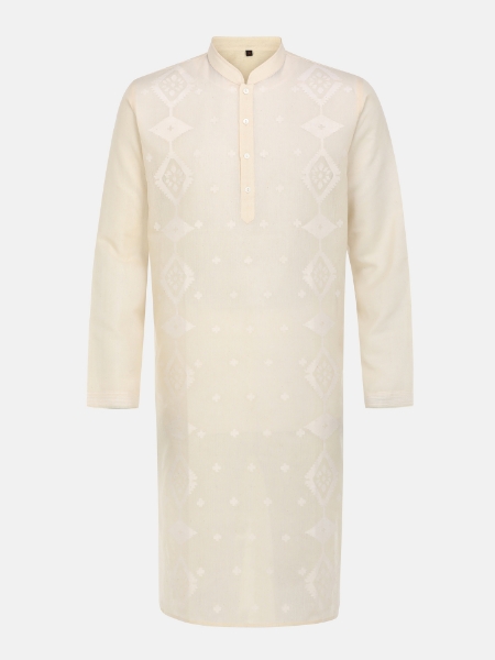Picture of Beige Cotton Jamdani Panjabi