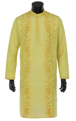Picture of Yellow Mustard Jamdani Panjabi