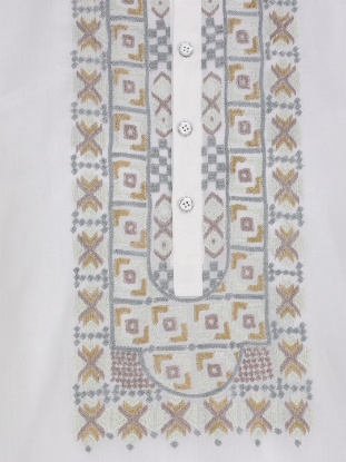 Picture of White Embroidered Addi Cotton Panjabi