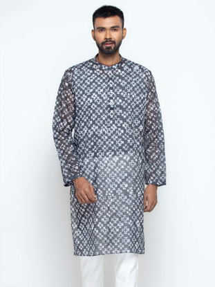 Picture of Grey Wax Dyed Addi Cotton Panjabi