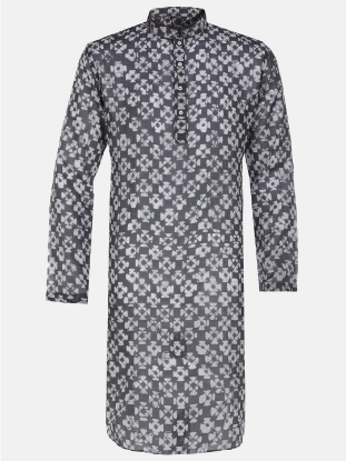 Picture of Grey Wax Dyed Addi Cotton Panjabi