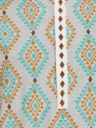 Picture of Ivory Printed and Embroidered Addi Cotton Panjabi