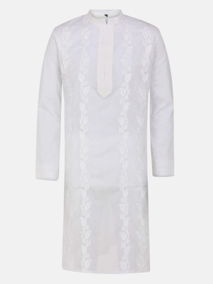 Picture of White Embroidered Addi Cotton Panjabi