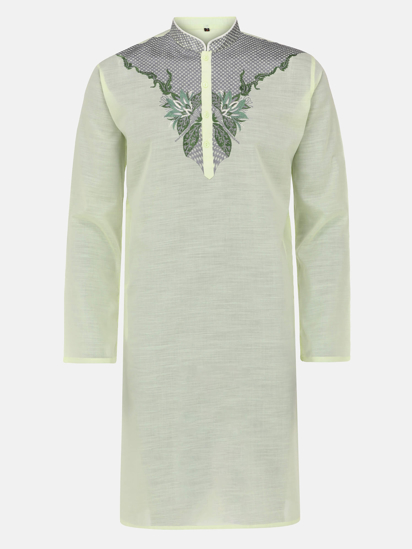 Picture of Pastel Green Embroidered Addi Cotton Panjabi