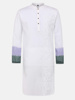 Picture of White Ombre Dyed and Embroidered Addi Cotton Panjabi