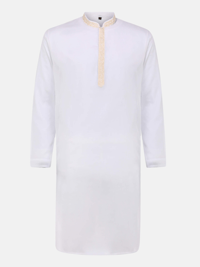Picture of White Embroidered Addi Cotton Panjabi