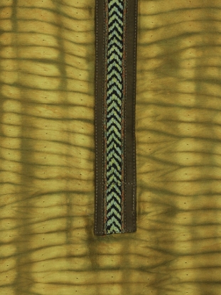 Picture of Moss Green Tie-Dyed and Embroidered Silk Panjabi
