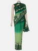 Picture of Green Ombre Dyed and Embroidered Muslin Saree