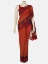 Picture of Orange Printed and Appliqued Muslin Saree
