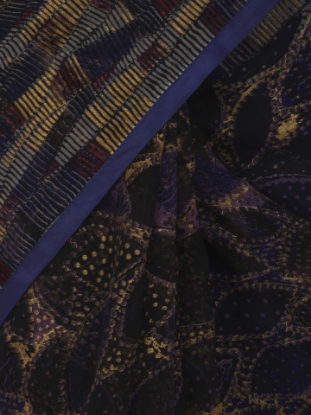 Picture of Mauve Dyed and Printed Muslin Saree