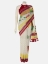 Picture of White Appliqued and Embroidered Muslin Saree
