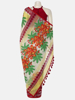 Picture of White Appliqued and Embroidered Muslin Saree