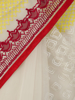 Picture of White Appliqued and Embroidered Muslin Saree