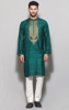 Picture of Bottle Green Embroidered Endi Silk Panjabi