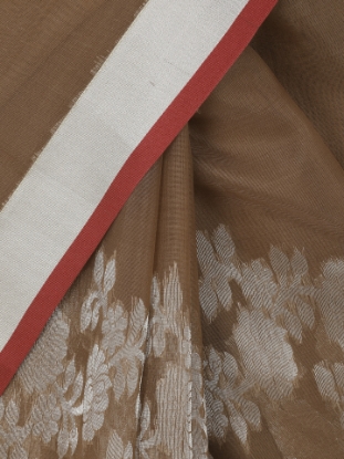 Picture of Brown Tangail Muslin Baluchari Saree