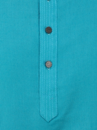 Picture of Turquoise Erri Embroidered Viscose-Cotton Panjabi