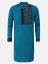 Picture of Teal Embroidered Cotton Slim Fit Panjabi