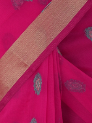 Picture of Fuchsia Tangail Muslin Baluchari Saree