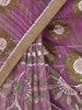 Picture of Light Plum Brush Painted and Embroidered Muslin Saree