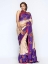 Picture of Purple Tie-Dyed and Embroidered Silk Saree