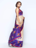 Picture of Purple Tie-Dyed and Embroidered Silk Saree