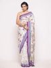 Picture of Ivory Printed and Embroidered Silk Saree
