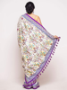Picture of Ivory Printed and Embroidered Silk Saree