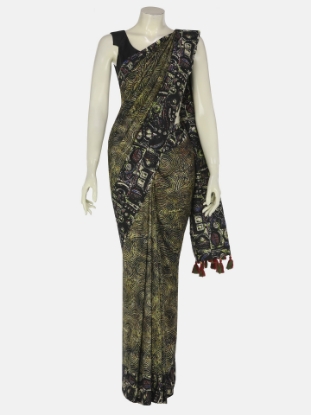 Picture of Multicolour Printed Silk Saree