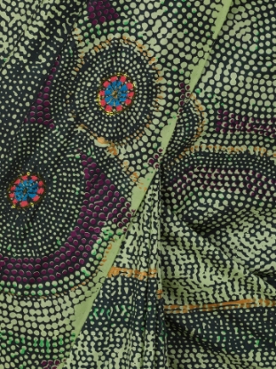 Picture of Pastel Green Printed and Embroidered Silk Saree