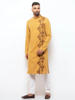 Picture of Mustard Embroidered Viscose-Cotton Panjabi