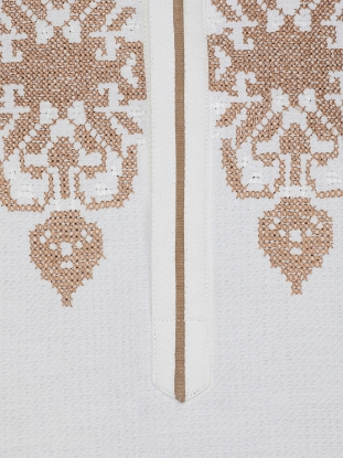 Picture of White Embroidered Cotton Panjabi