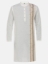 Picture of White Embroidered Slim Fit Mixed Cotton Panjabi