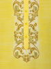 Picture of Yellow Brush Painted and Embroidered Viscose-Cotton Panjabi