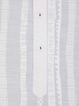 Picture of White Printed Cotton Slim Fit Panjabi
