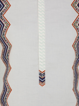 Picture of White Printed Mixed Cotton Slim Fit Panjabi