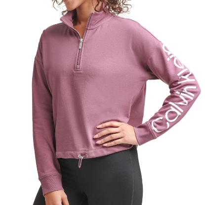 Calvin Klein Ladies Logo Zip Pullover
